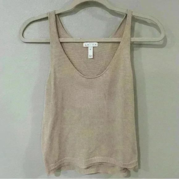 Leith Lightweight Knit Beige Ivory Tan Scoop Neck Tank Top Women’s Size X-Small - Picture 1 of 4